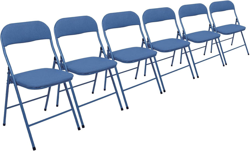 Fabric Padded Folding Chairs Cushioned Foldable Chair (Set of 6)