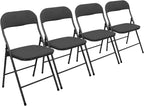 Fabric Padded Folding Chairs Cushioned Foldable Chair (Set of 6)