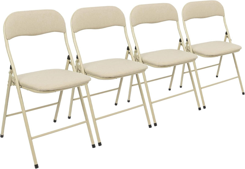 Fabric Padded Folding Chairs Cushioned Foldable Chair (Set of 6)