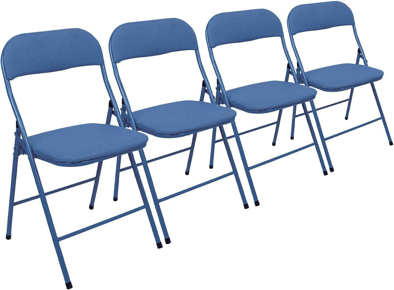 Fabric Padded Folding Chairs Cushioned Foldable Chair (Set of 6)