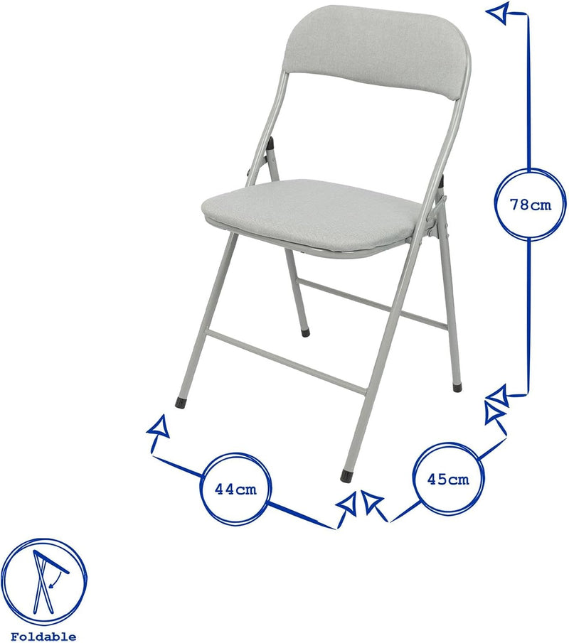Fabric Padded Folding Chairs Cushioned Foldable Chair (Set of 6)