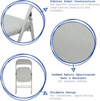 Fabric Padded Folding Chairs Cushioned Foldable Chair (Set of 6)