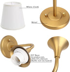 Fabric Wall Light Industrial Sconce with Lampshade Hardwired (Set of 2)