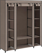 Wardrobe Fabric Covered Folding Cabinet with 12 Shelves
