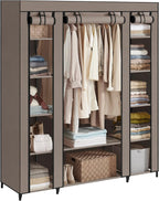 Wardrobe Fabric Covered Folding Cabinet with 12 Shelves
