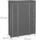 Fabric Wardrobe Rail 12 Shelves 175 X 135