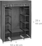 Fabric Wardrobe Rail 12 Shelves 175 X 135