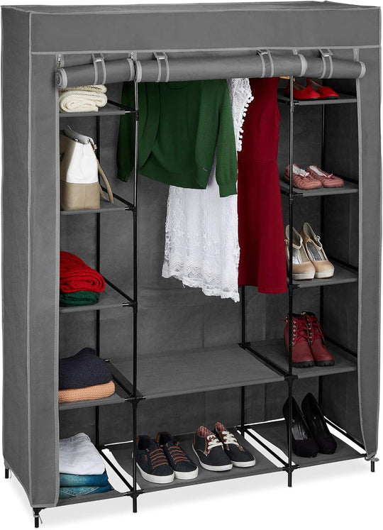 Fabric Wardrobe Rail 12 Shelves 175 X 135