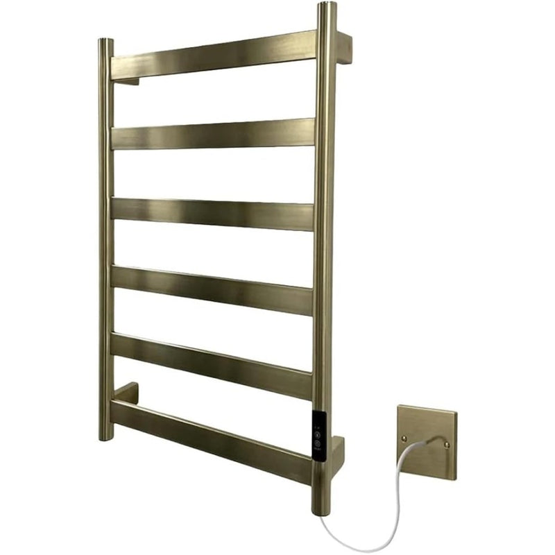 Fala Brushed Brass Electric Heated Towel Rail 400MM