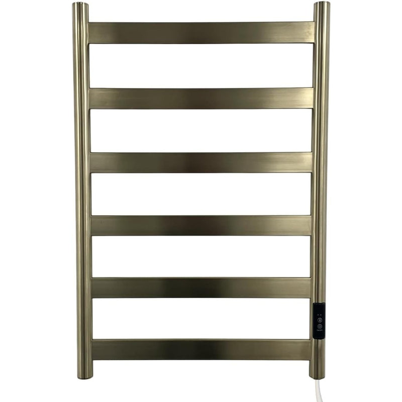 Fala Brushed Brass Electric Heated Towel Rail 400MM