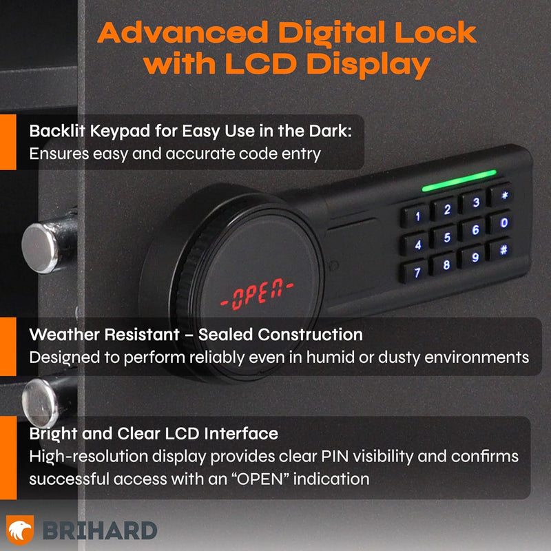Family Electronic LCD Safe with Fireproof Money