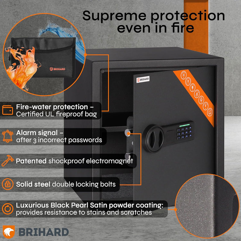 Family Electronic LCD Safe with Fireproof Money