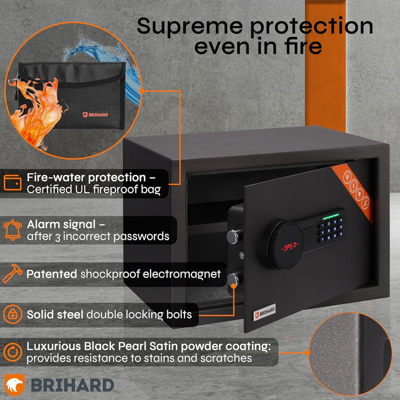 Family Electronic LCD Safe with Fireproof Money