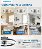 Fans with Lights and Remote Modern Smart