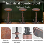 Bar Stool 24-28inch Height Adjustable Industrial Counter Stools