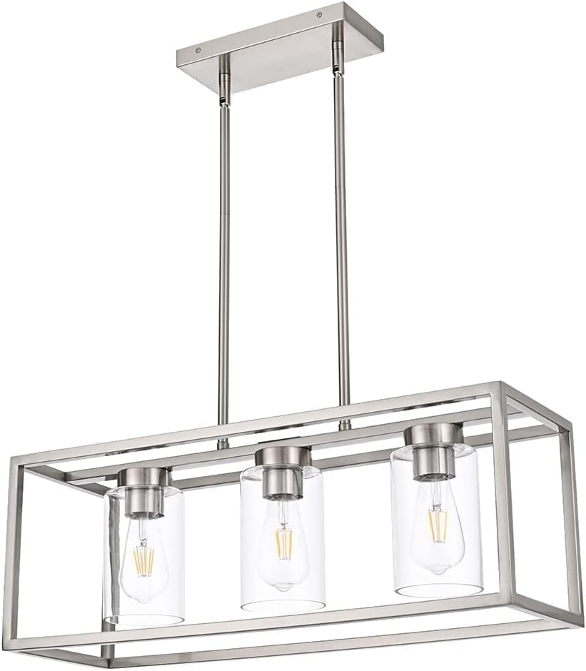 Farmhouse Chandeliers for Kitchen Island Brushed Nickel Dining