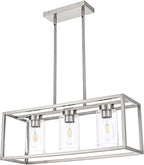 Farmhouse Chandeliers for Kitchen Island Brushed Nickel Dining