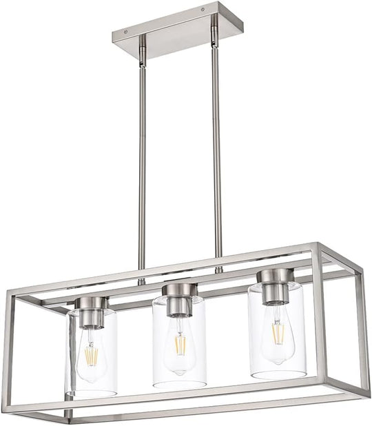 Farmhouse Chandeliers for Kitchen Island Brushed Nickel Dining