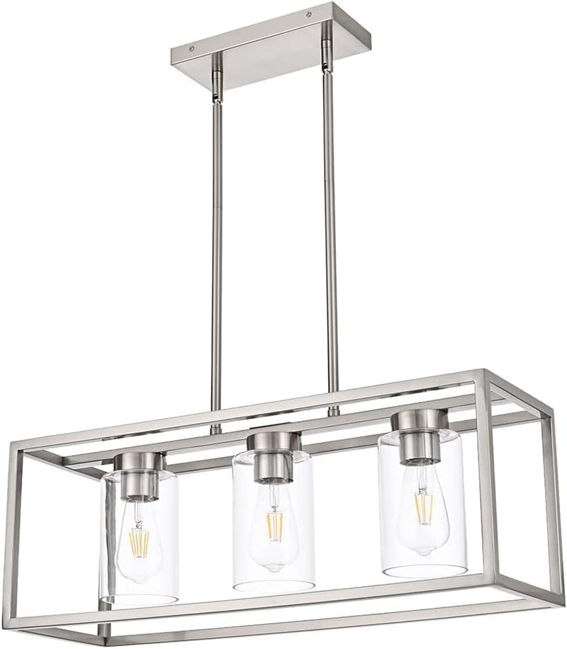 Farmhouse Chandeliers for Kitchen Island Brushed Nickel Dining