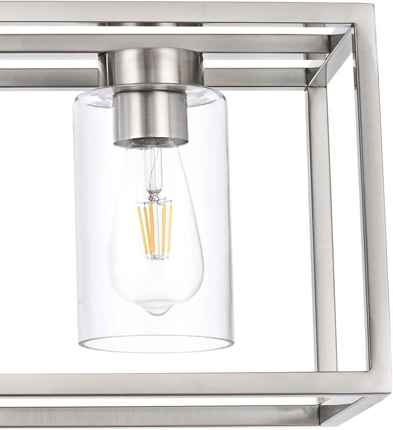 Farmhouse Chandeliers for Kitchen Island Brushed Nickel Dining
