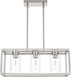 Farmhouse Chandeliers for Kitchen Island Brushed Nickel Dining