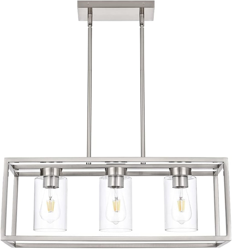 Farmhouse Chandeliers for Kitchen Island Brushed Nickel Dining