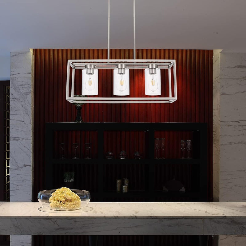 Farmhouse Chandeliers for Kitchen Island Brushed Nickel Dining