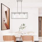 Farmhouse Chandeliers for Kitchen Island Brushed Nickel Dining