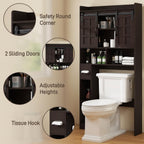 Farmhouse Over Toilet Storage Cabinet with Sliding Doors