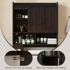 Farmhouse Over Toilet Storage Cabinet with Sliding Doors