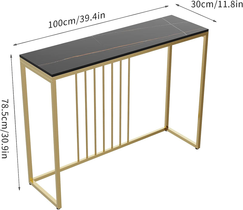 Console Meuble Entrée En Marbre Table Scandinave Noire