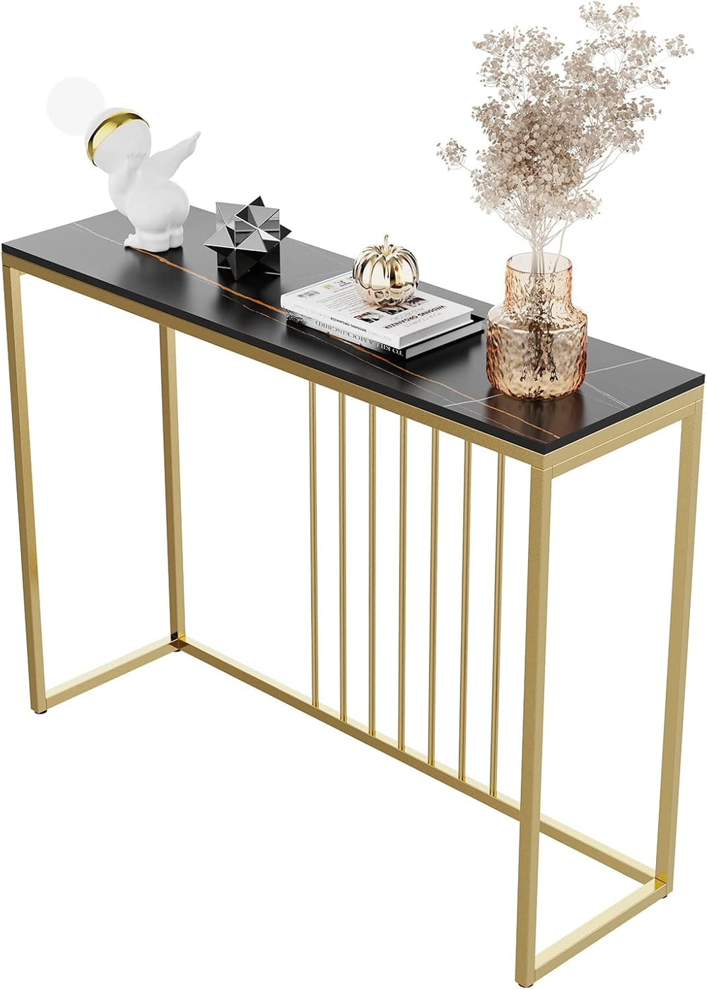 Console Meuble Entrée En Marbre Table Scandinave Noire