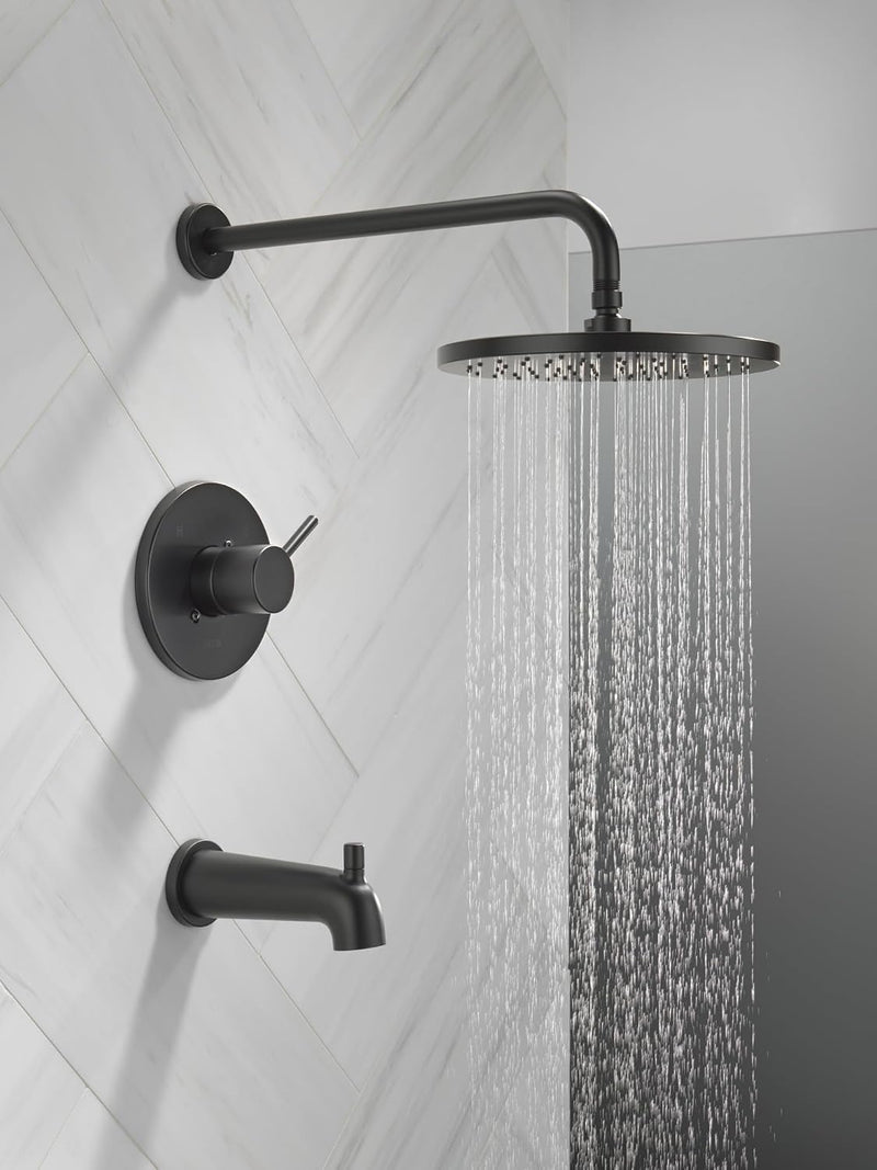 Faucet Modern Raincan Round Single-Function Tub and Shower
