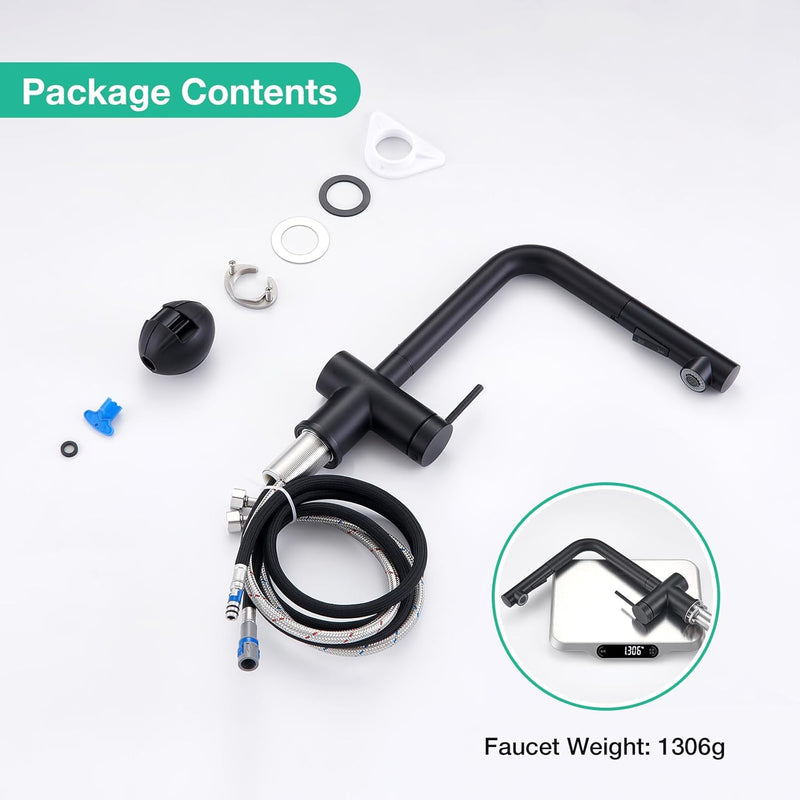 Pull Out Kitchen Mixer Tap with Dual Function