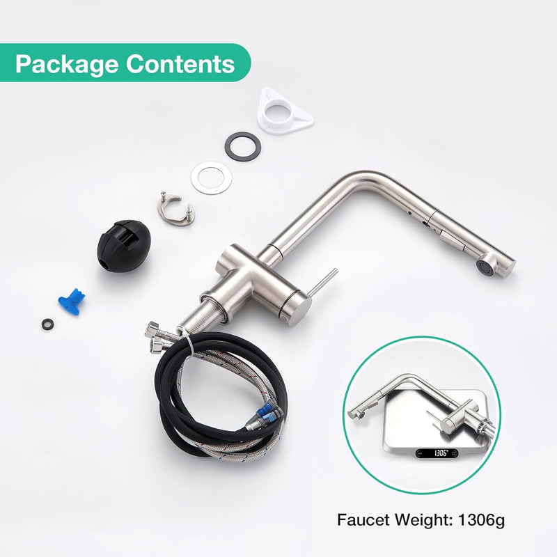 Pull Out Kitchen Mixer Tap with Dual Function