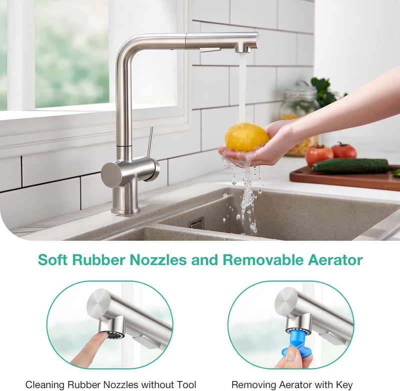 Pull Out Kitchen Mixer Tap with Dual Function