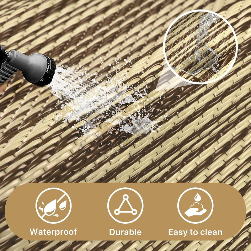 Faux Jute Indoor Outdoor Runner Rug Washable Non