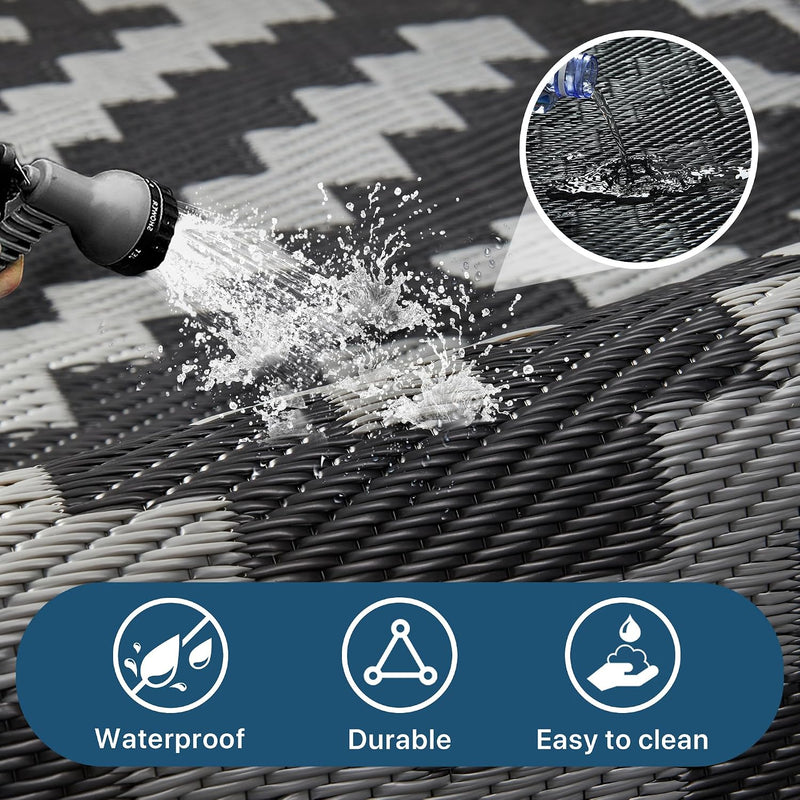 Faux Jute Indoor Outdoor Runner Rug Washable Non
