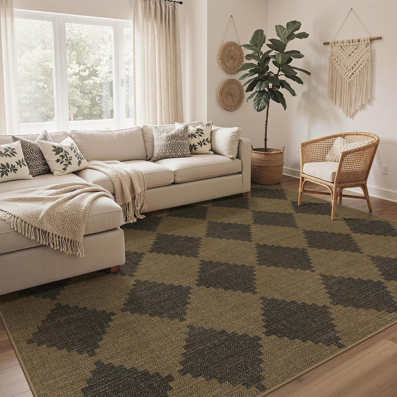 Faux Jute Indoor Outdoor Runner Rug Washable Non