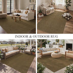 Faux Jute Indoor Outdoor Runner Rug Washable Non