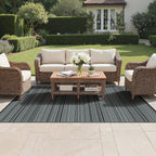 Faux Jute Indoor Outdoor Runner Rug Washable Non