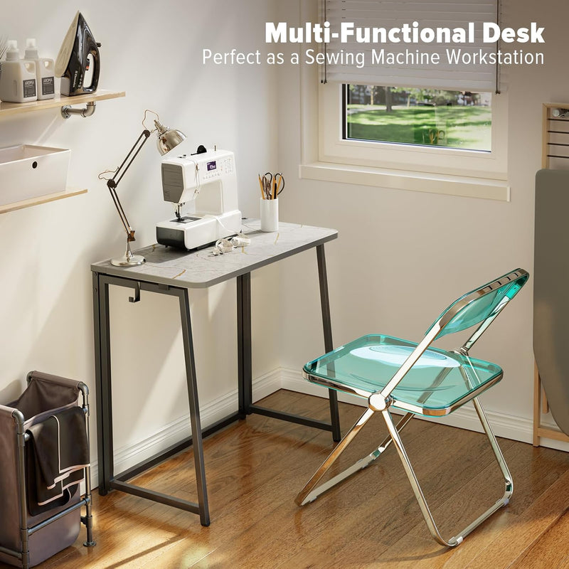 Faux Marble Folding Desk Office Table
