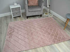 Natural Faux Rabbit Fur Rugs Blush