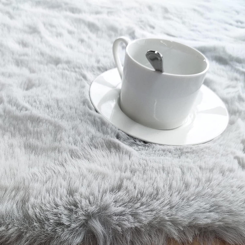Soft Faux Rabbit Fur Rug Machine Washable