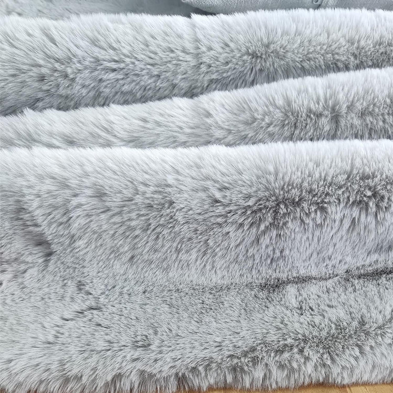 Soft Faux Rabbit Fur Rug Machine Washable