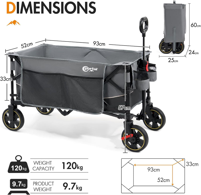 Festival Trolley on Wheels Camping Cart with Brakes