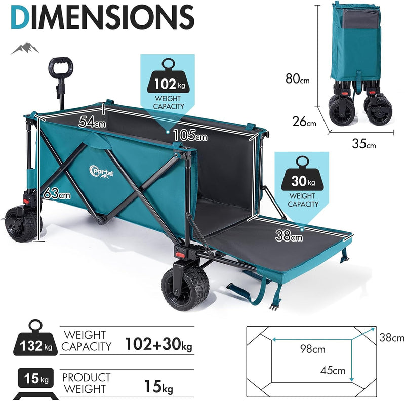 Festival Trolley with Adjustable Tailgate Brakes 300L Beach