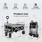 Festival Wagon Foldable Cart with Brakes 272KG