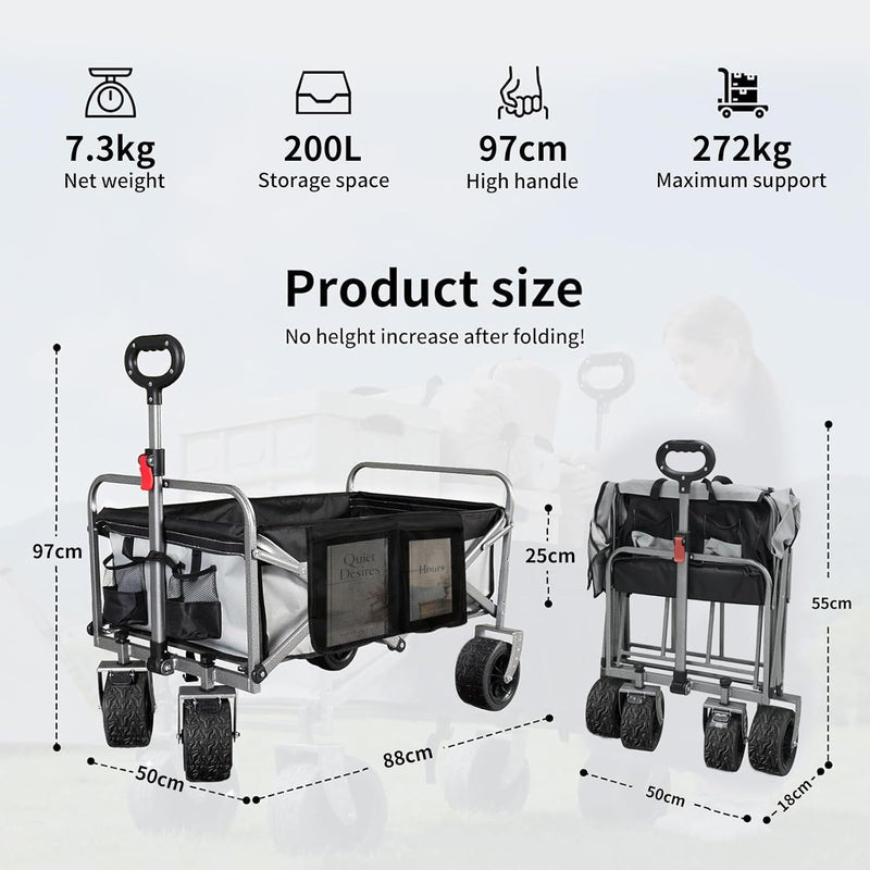 Festival Wagon Foldable Cart with Brakes 272KG