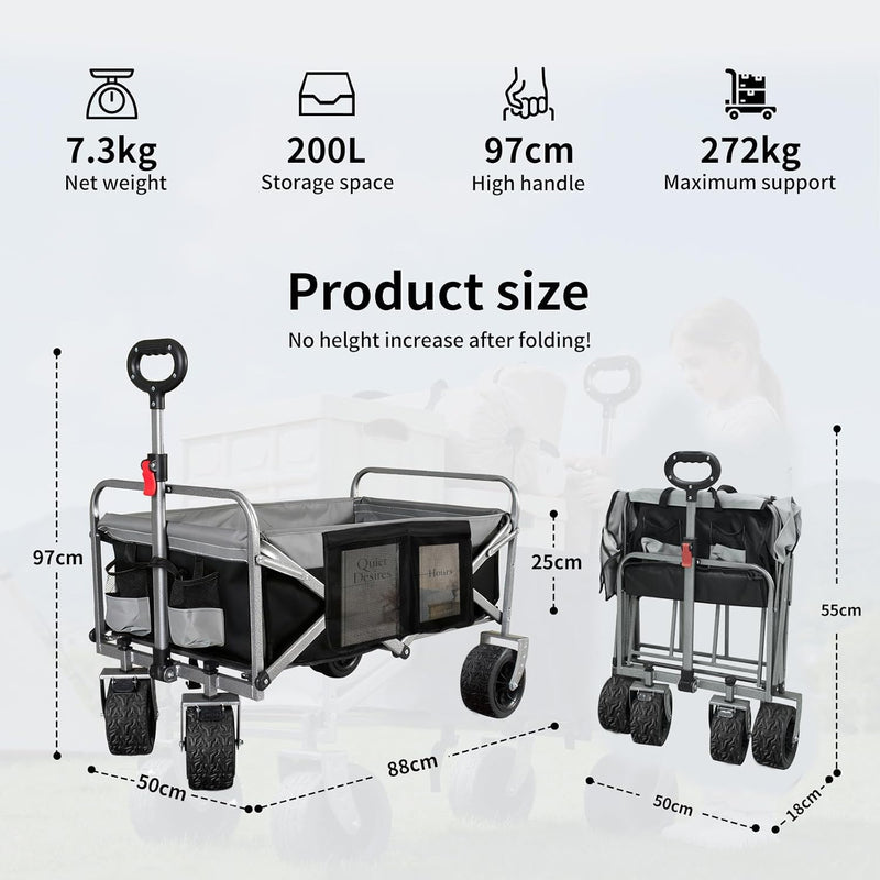 Festival Wagon Foldable Cart with Brakes 272KG